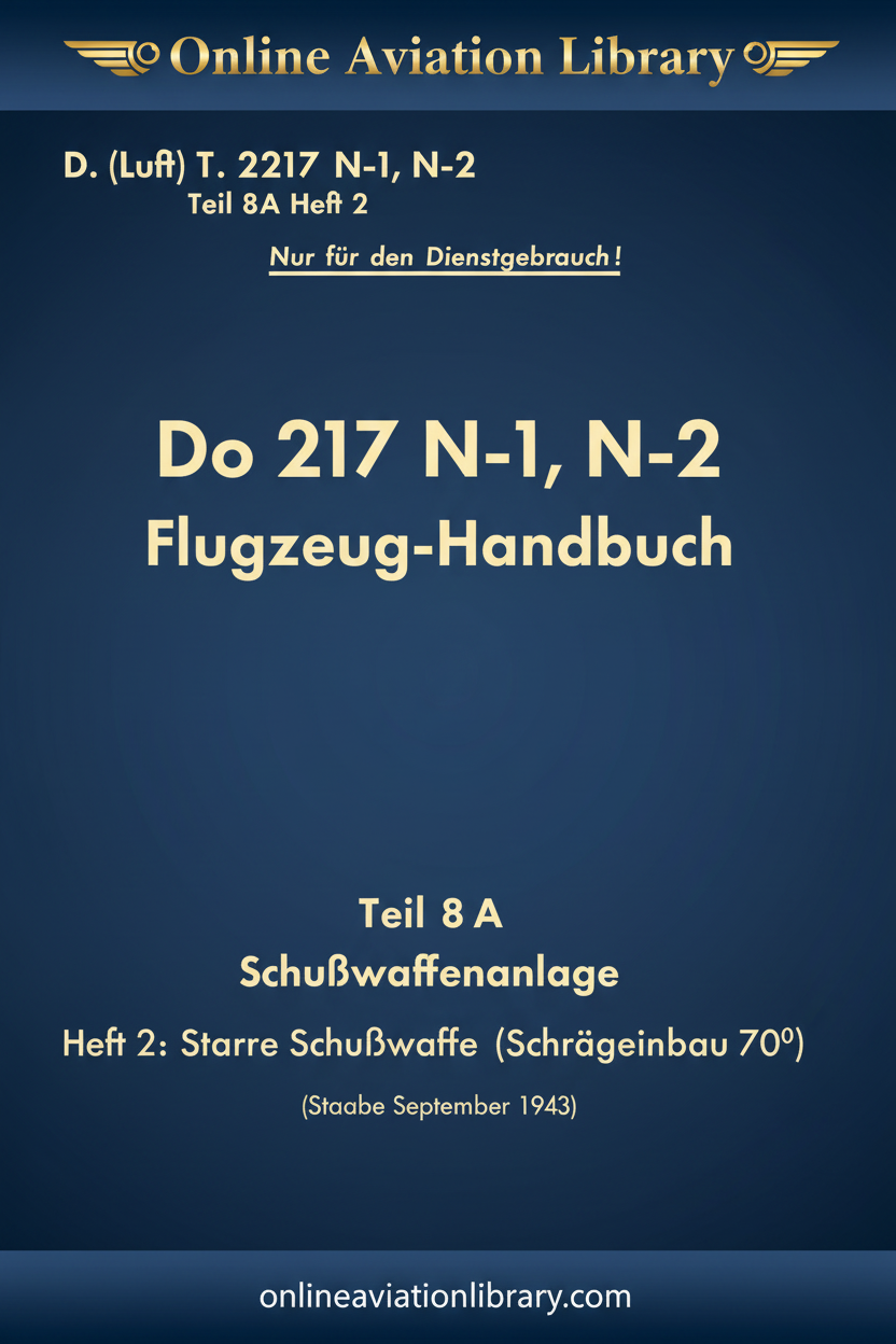 Do 217 N-1 N-2 Teil 8A Schrägeinbau Cover