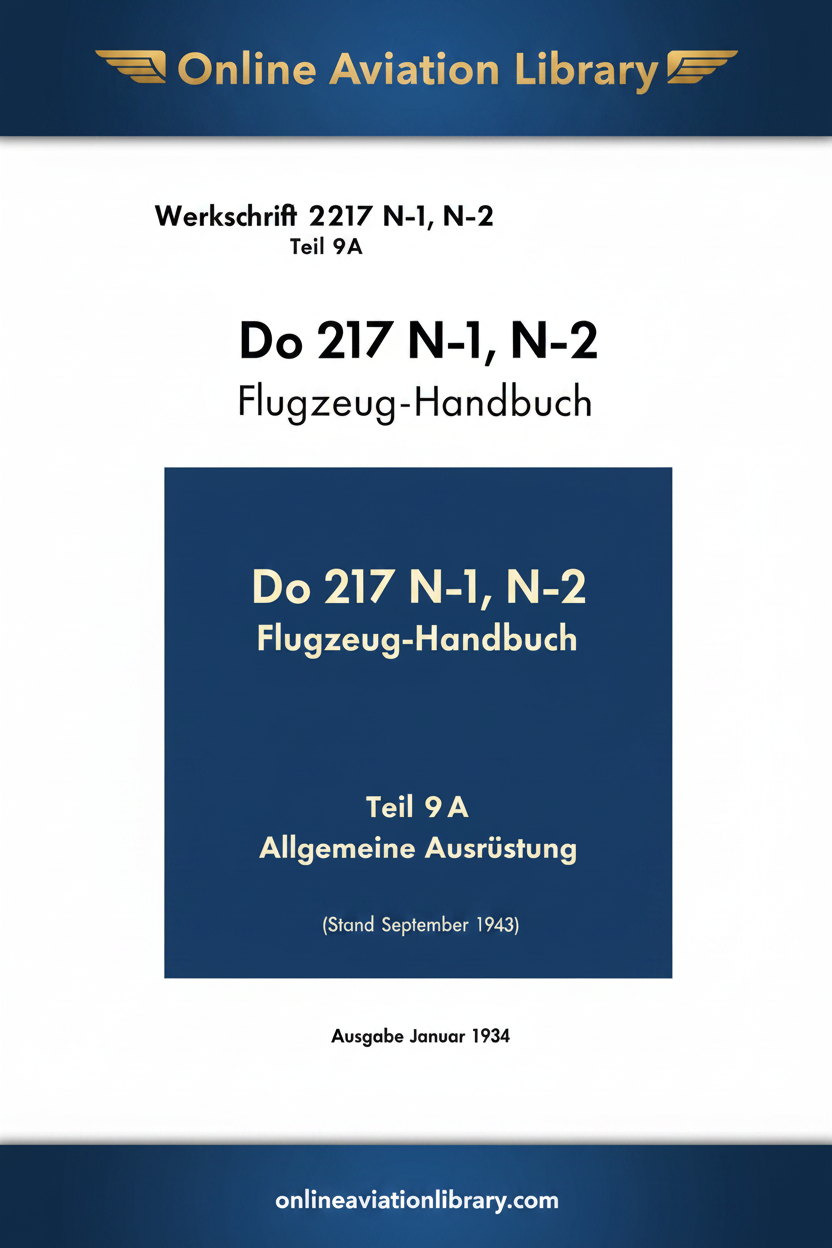 Do 217 N-1 N-2 Teil 9A Allgemeine Ausrüstung Cover