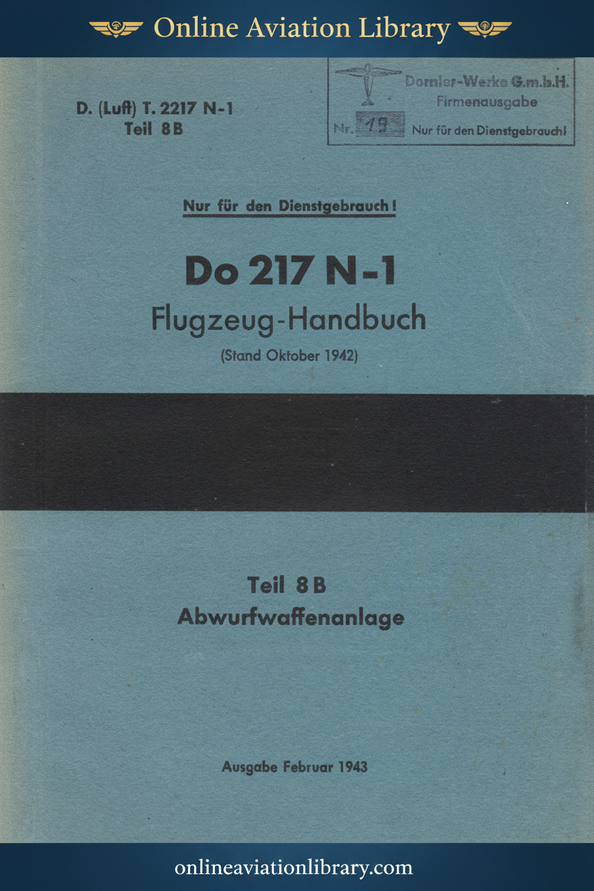 Do 217 N-1 Teil 8B Abwurfwaffenanlage Cover