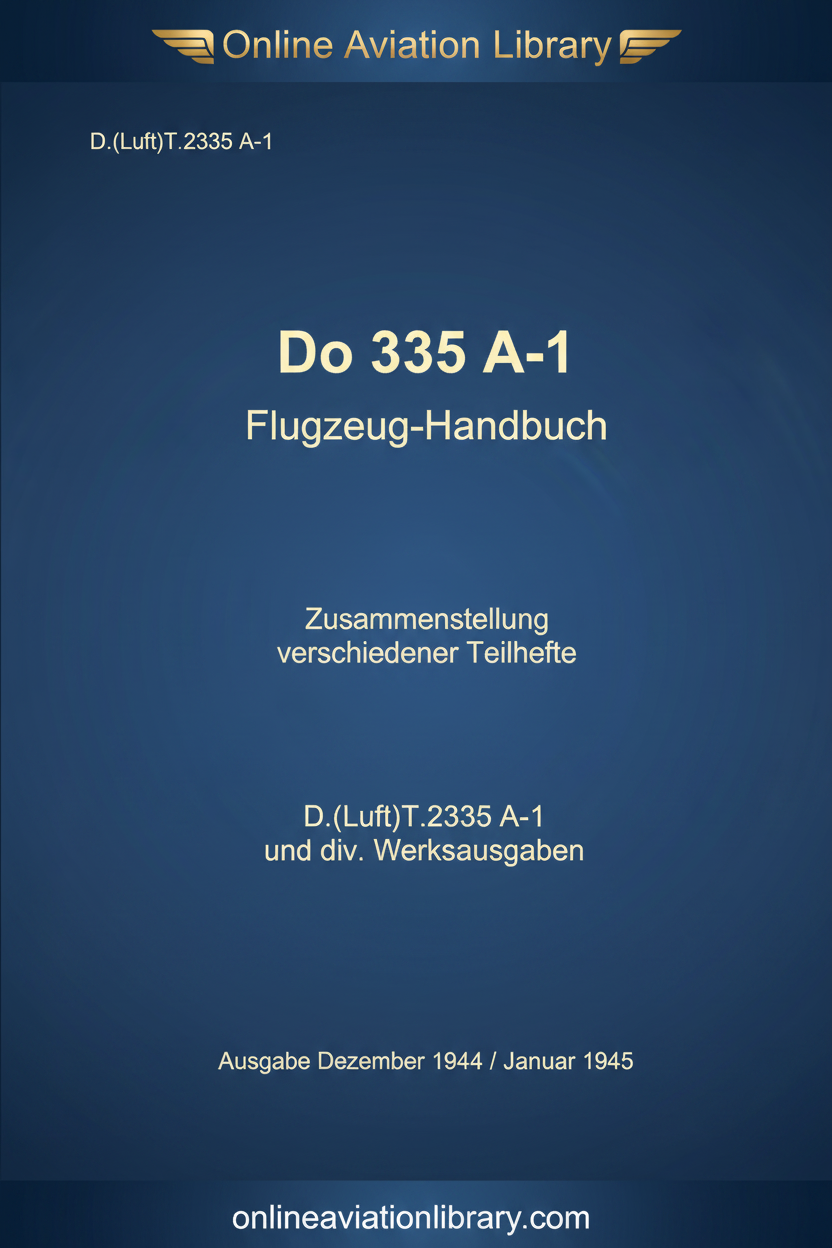 Do 335 A-1 Flugzeug-Handbuch Cover