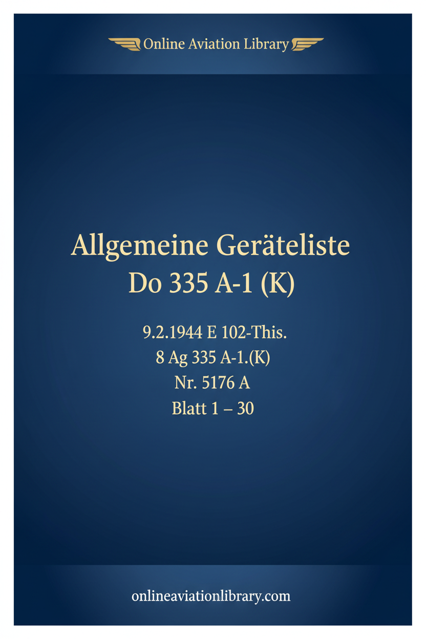Do 335 A-1 Gerätliste Cover
