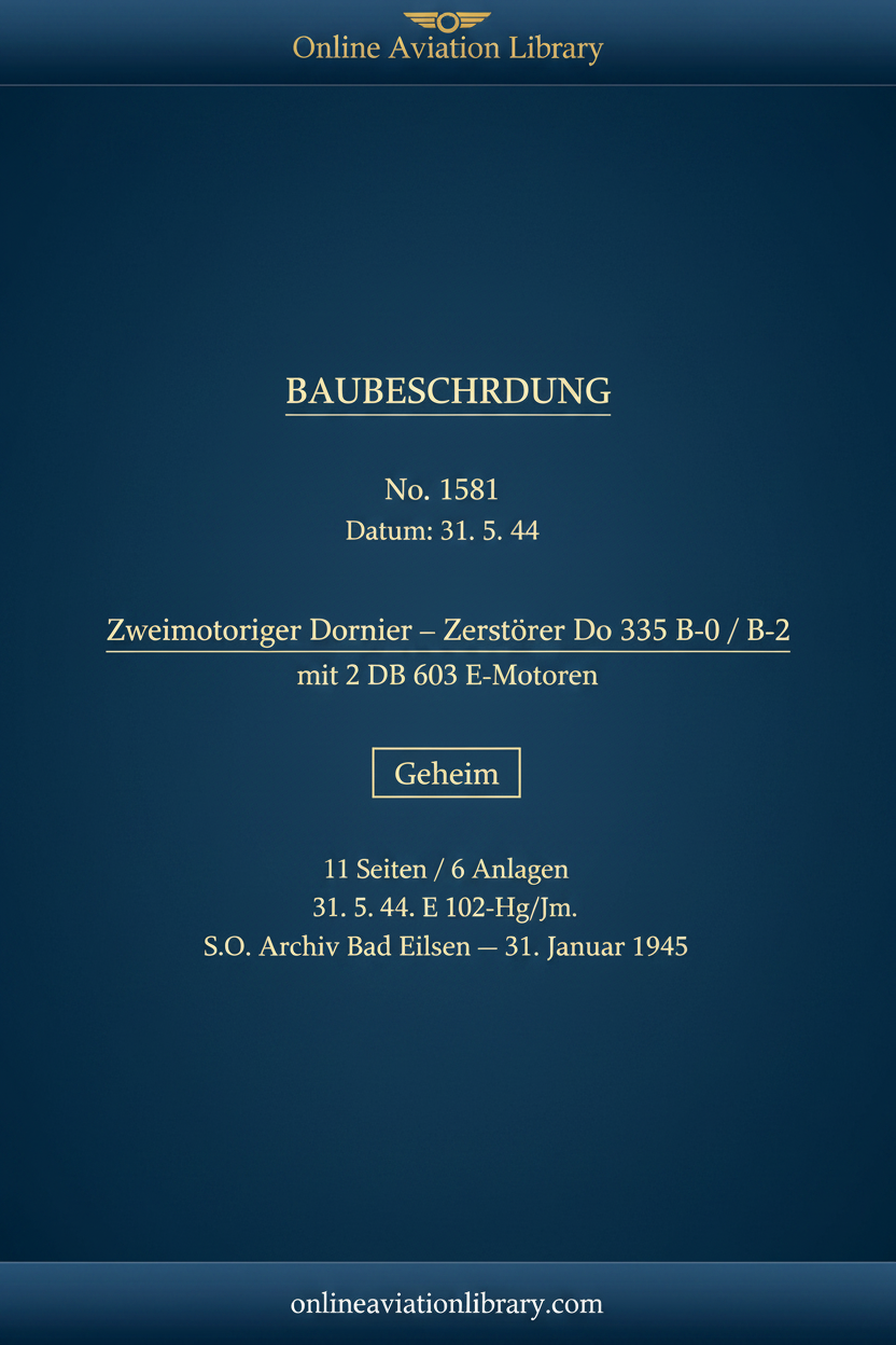 Do 335 B-0 Zerstörer Cover