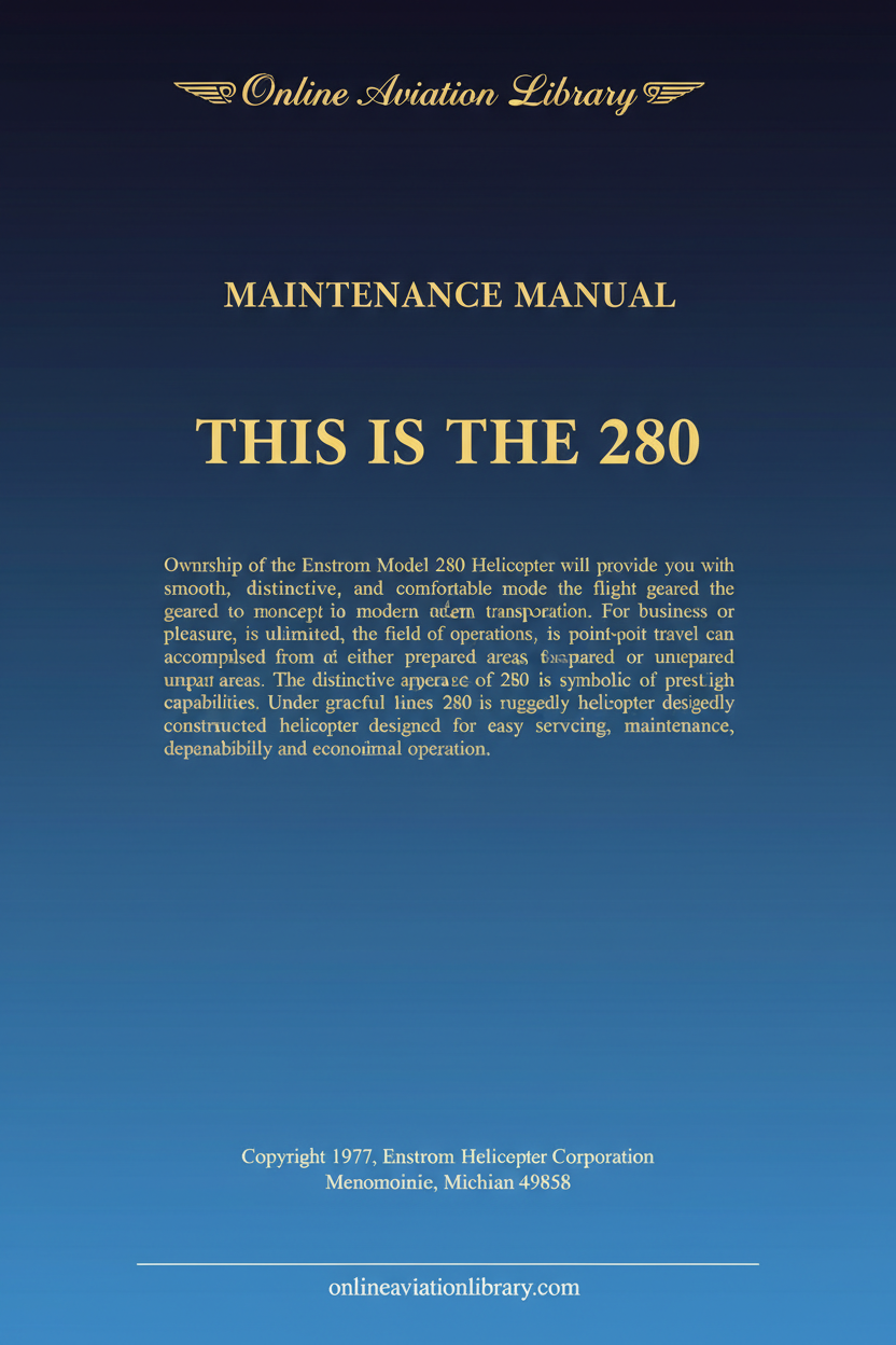 Enstrom Model 280 Maintenance Manual Cover Page