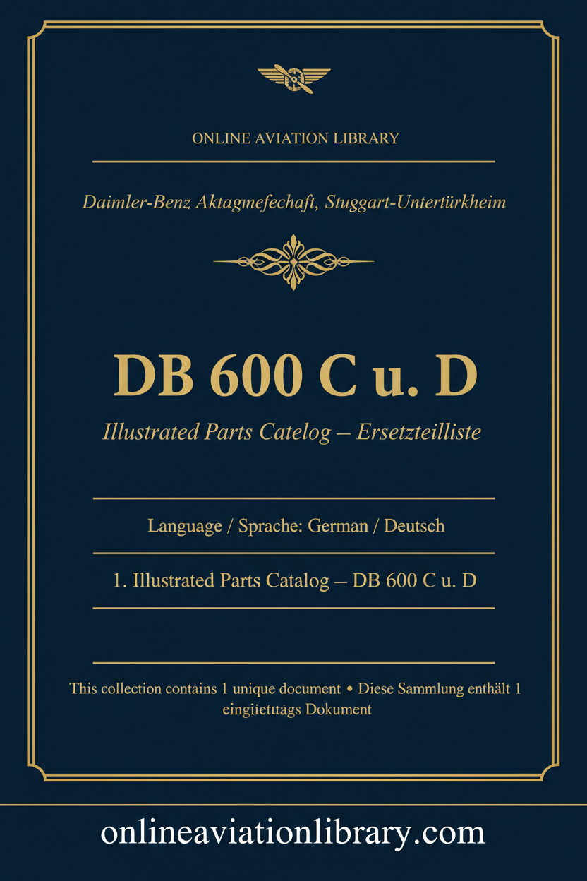Ersatzteilliste DB 600 C u. D Cover