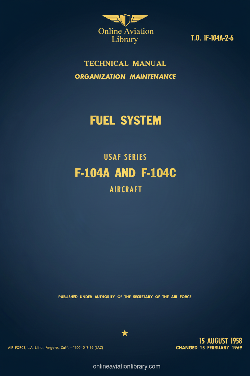 F-104A and F-104C Fuel System Technical Manual Cover Page
