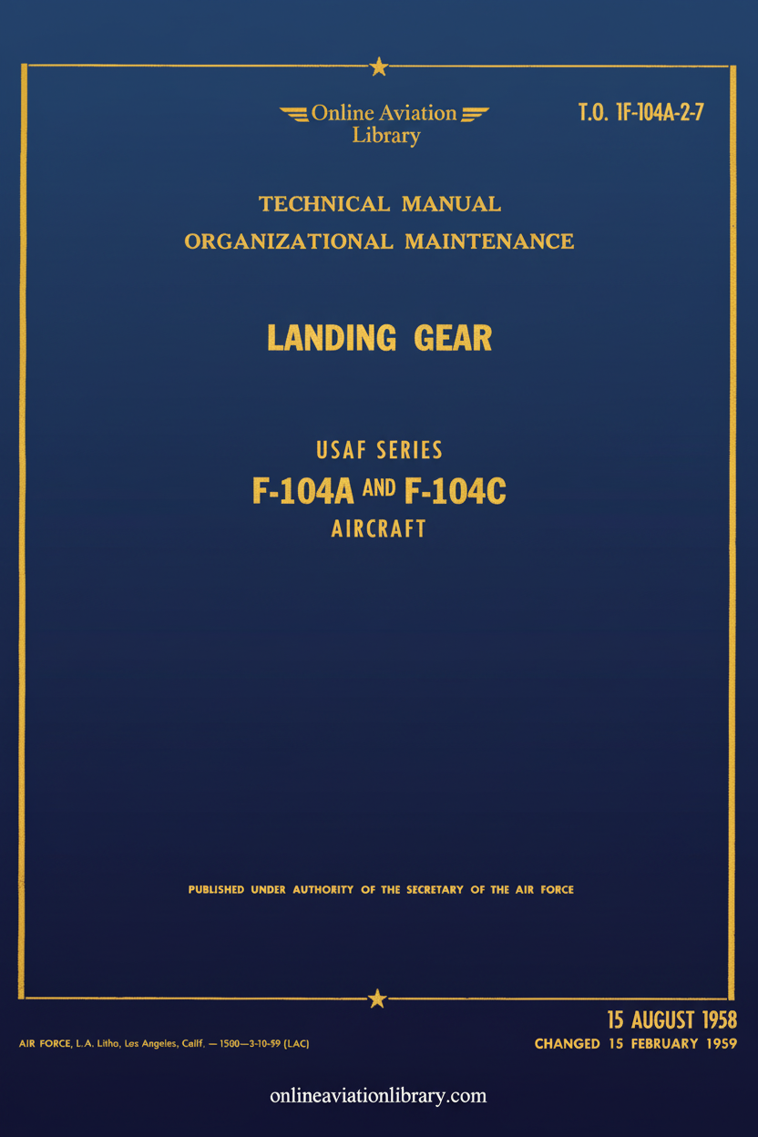 F-104A and F-104C Landing Gear Technical Manual Cover Page