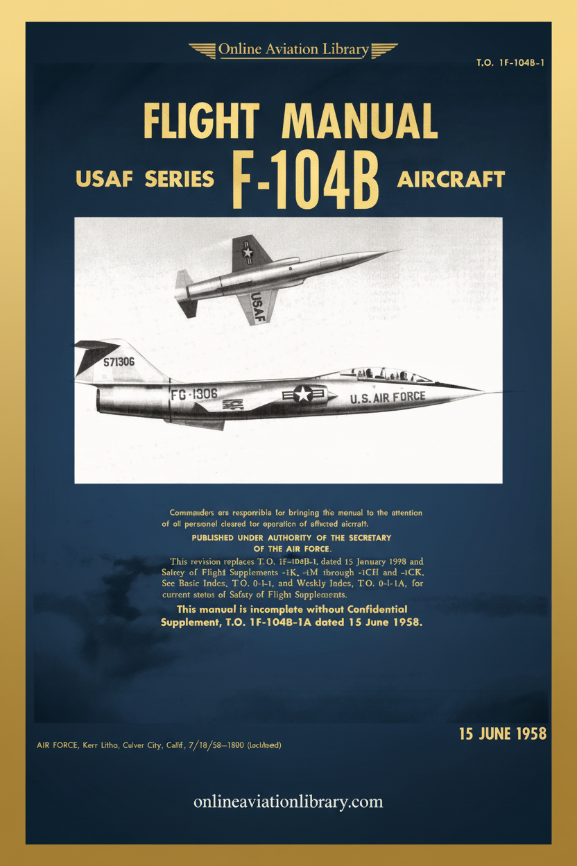 F-104B Flight Manual Cover Page