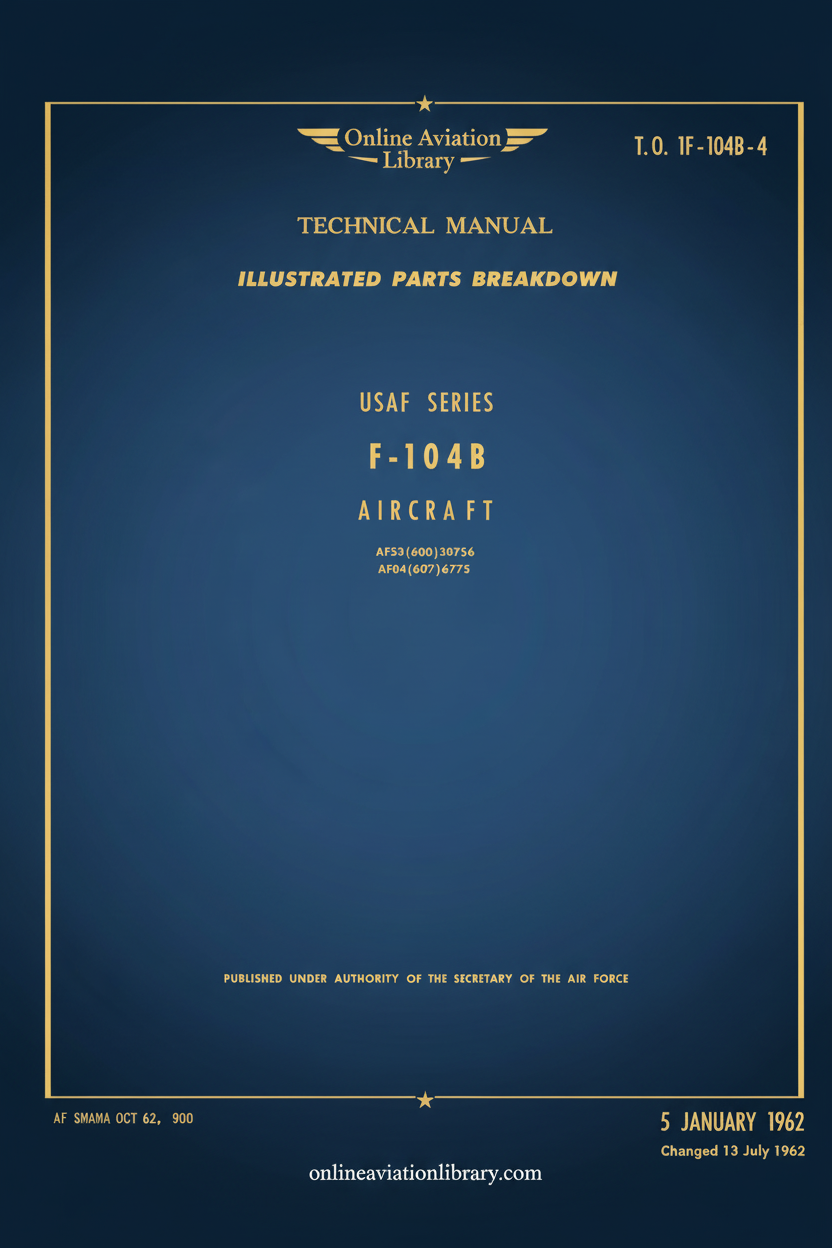 F-104B Illustrated Parts Breakdown Technical Manual Cover Page
