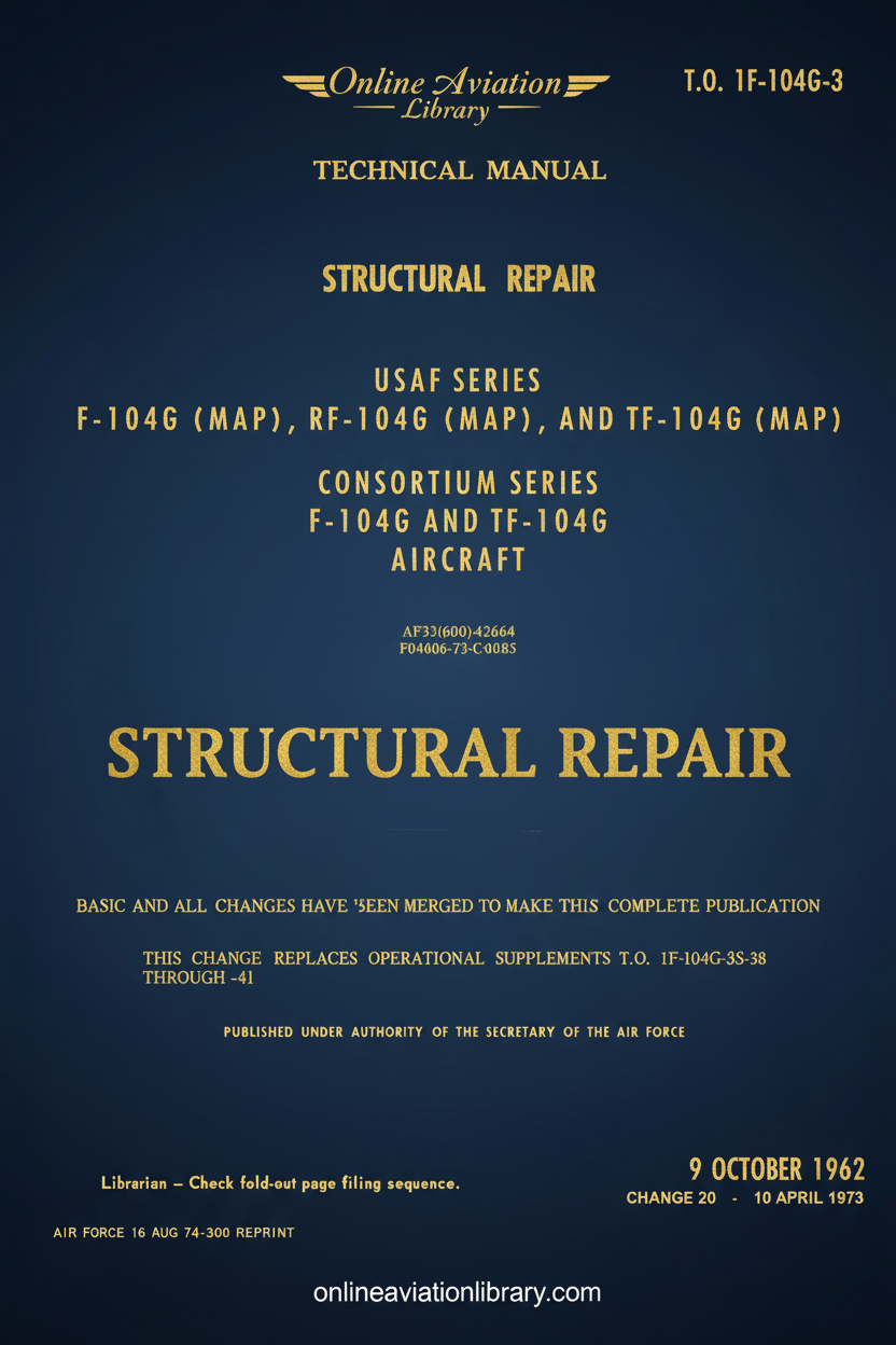 F-104G Structural Repair Technical Manual Cover Page