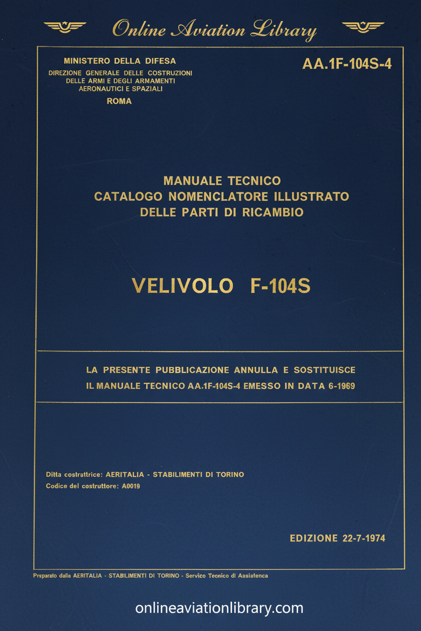 F-104S Parts Catalog Cover Page