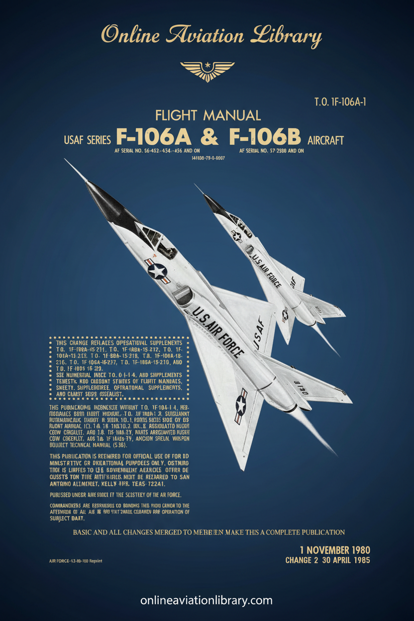 F-106A & F-106B Flight Manual Cover Page