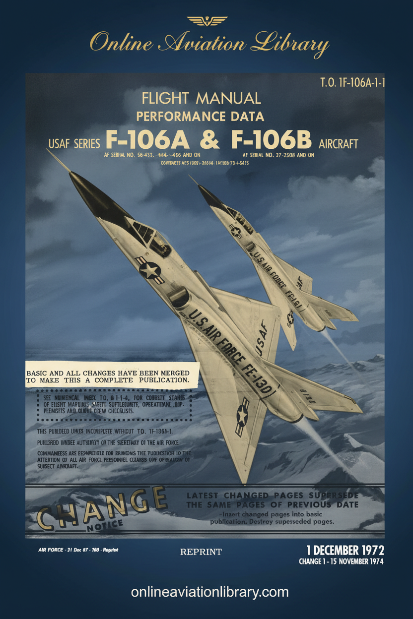 F-106A & F-106B Flight Manual Performance Data Cover Page