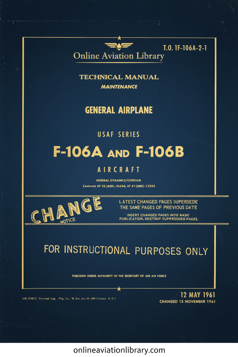 F-106A & F-106B Technical Manual Maintenance Cover Page