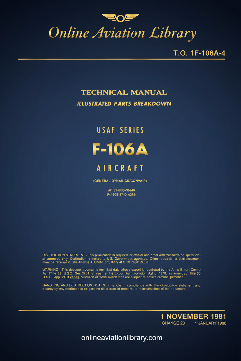F-106A Illustrated Parts Breakdown Manual Cover Page