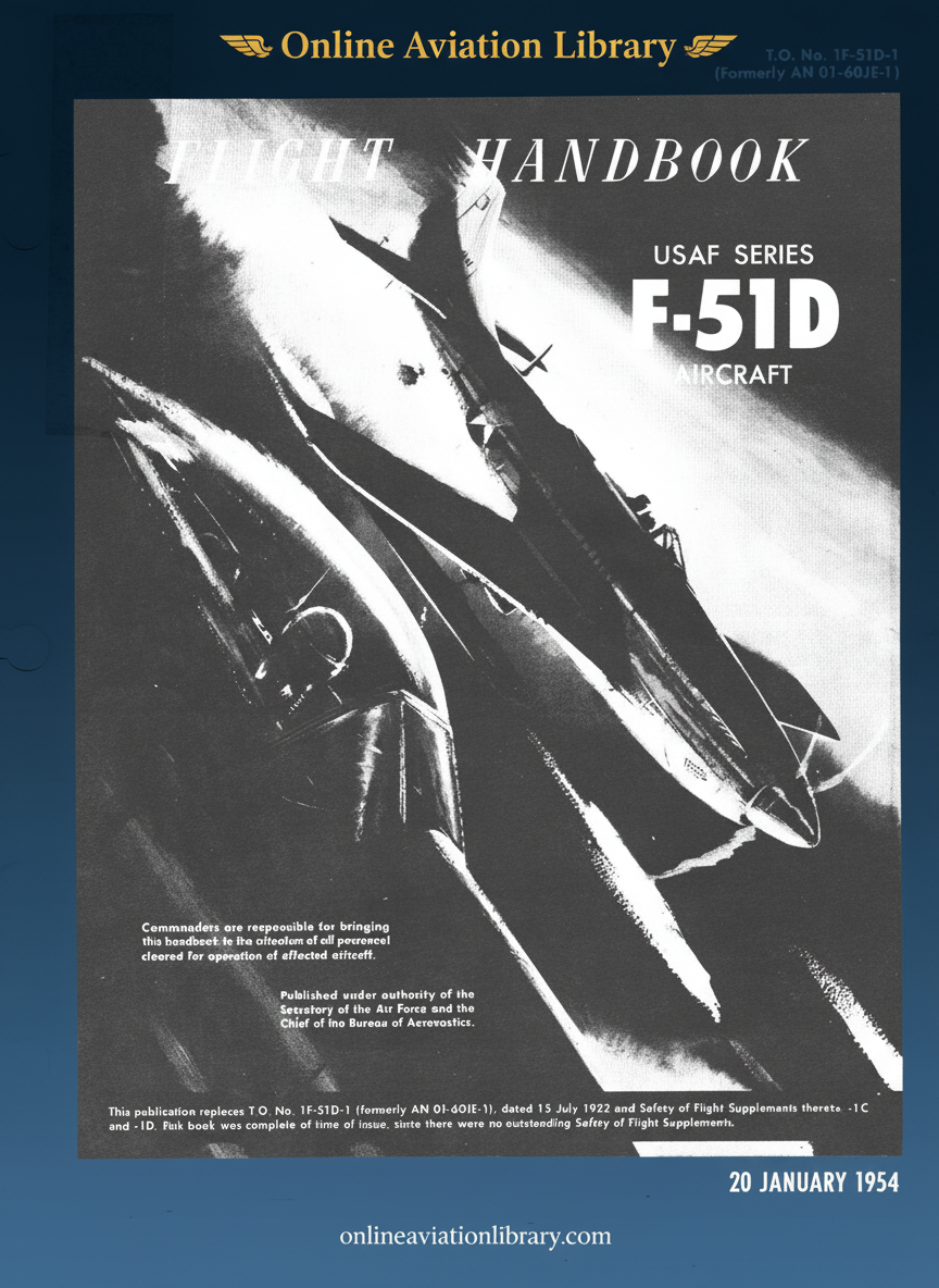 F-51D Aircraft Flight Handbook Cover Page
