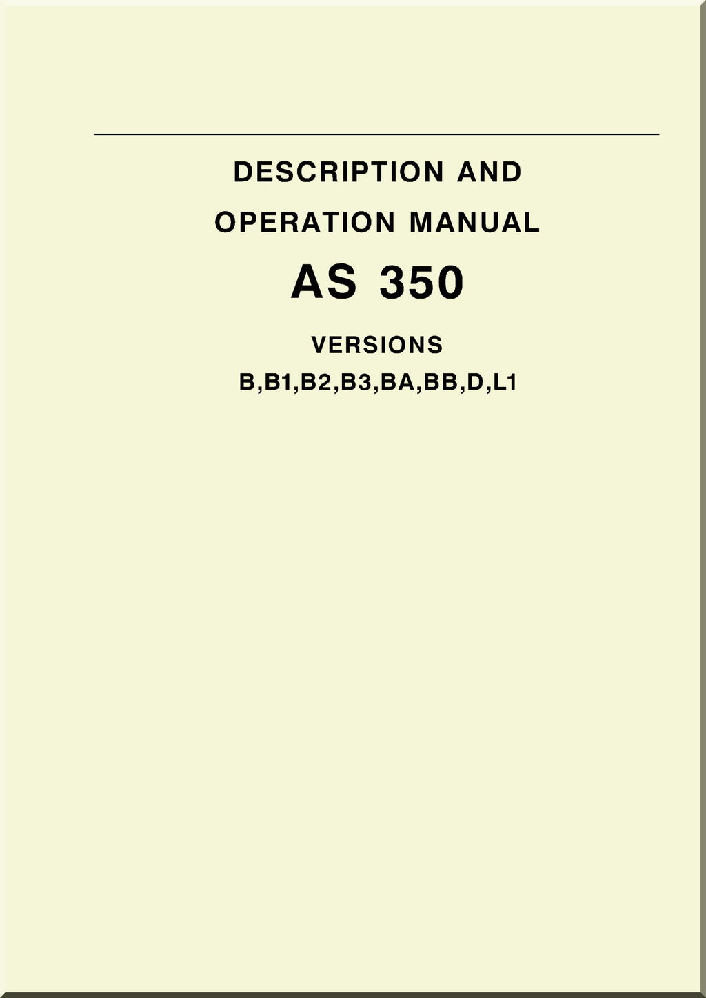 Aerospatiale AS 350 Écureuil B version Helicopter Bundle Manuals to Download