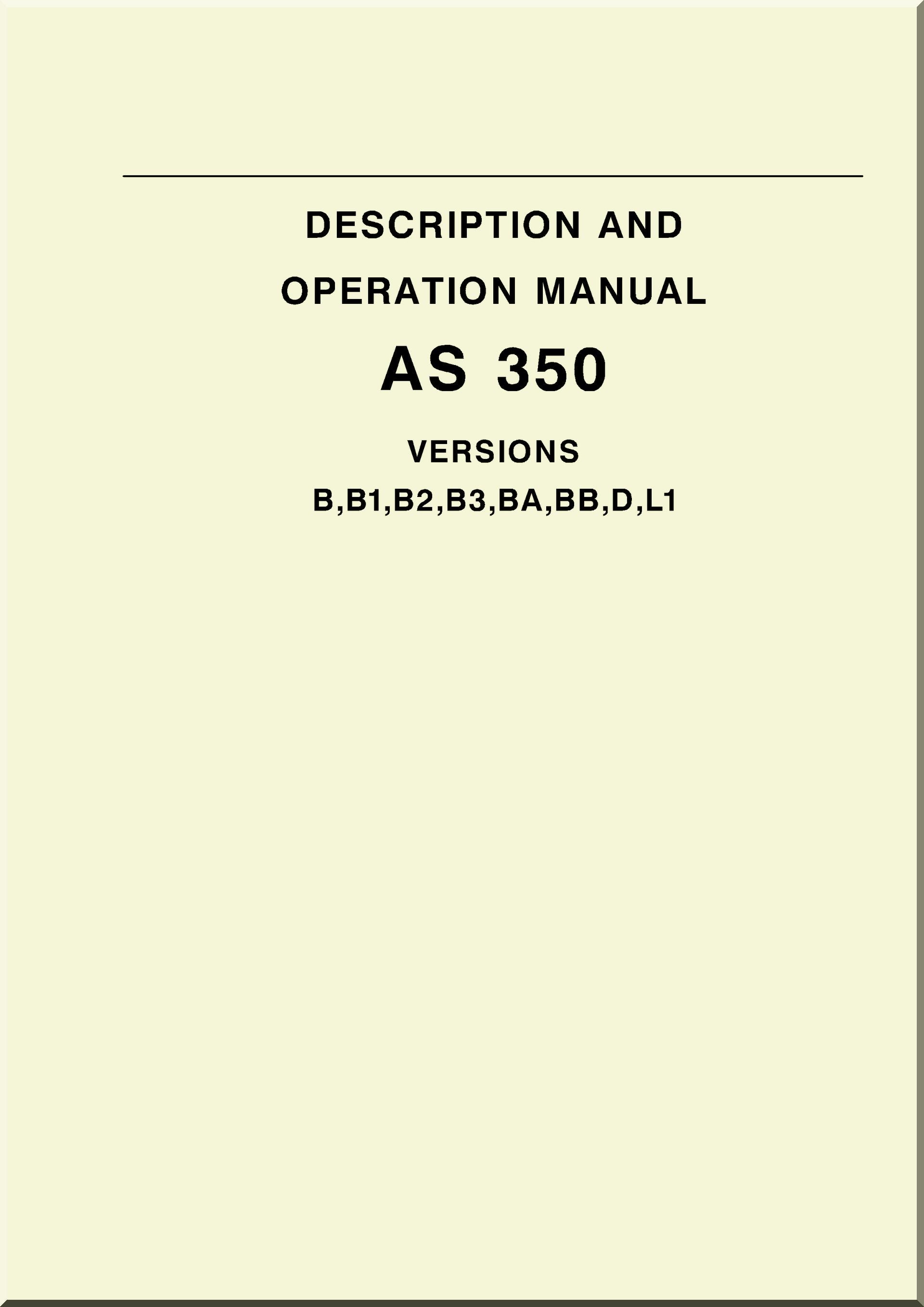 Aerospatiale AS 350 Écureuil B version Helicopter Bundle Manuals to Download