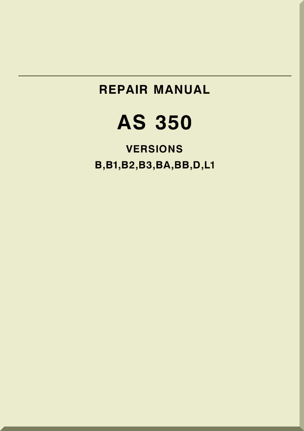 Aerospatiale AS 350 Écureuil B version Helicopter Bundle Manuals to Download