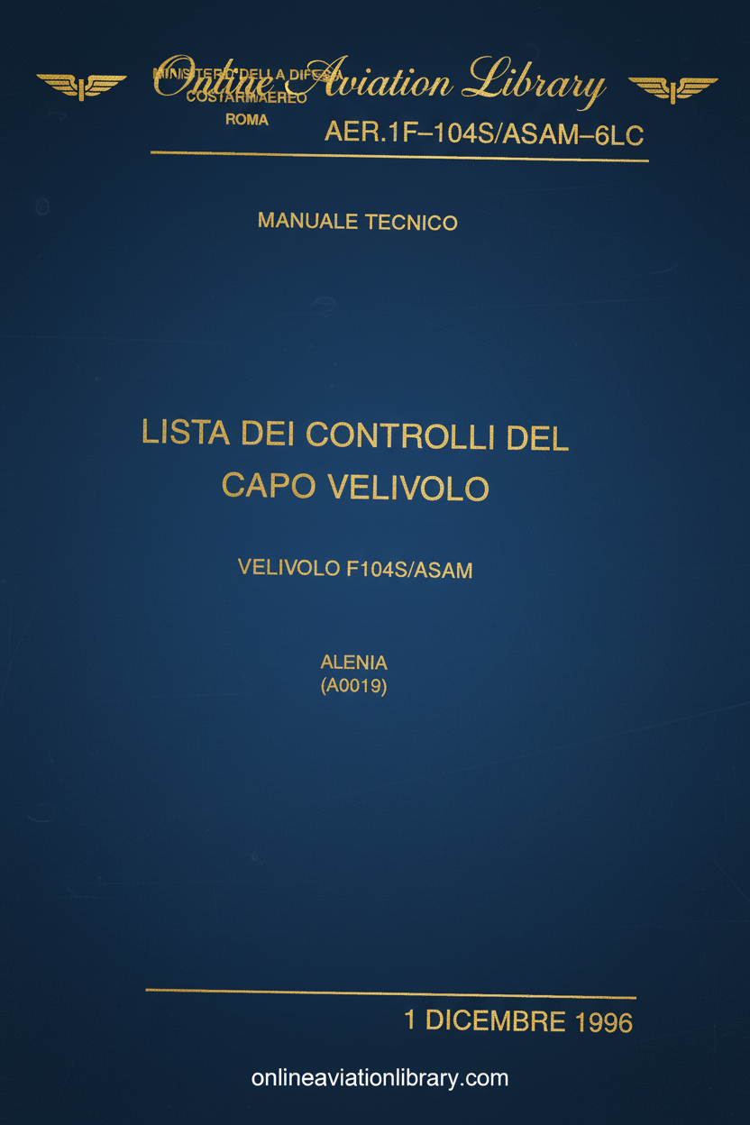 F104S/ASAM Technical Manual Cover Page