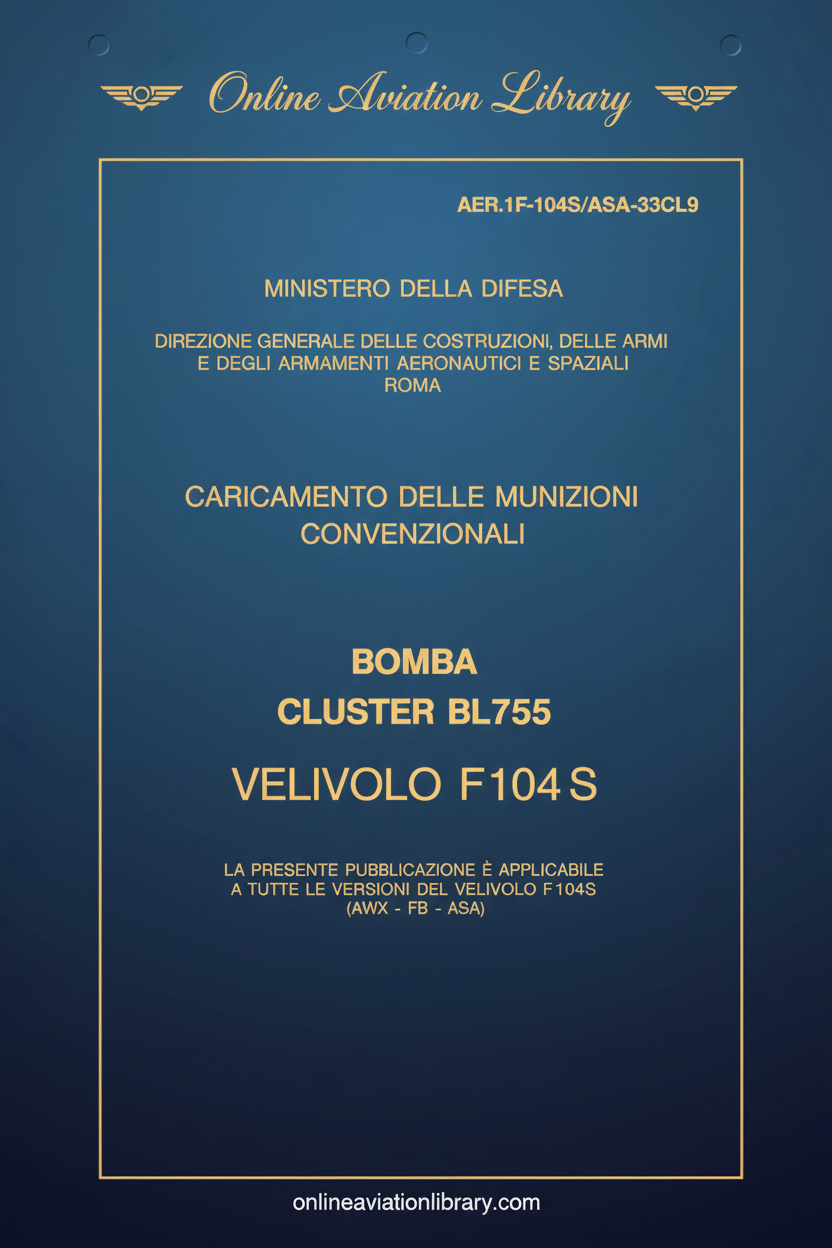 F104S BL755 Cluster Bomb Loading Manual Cover Page