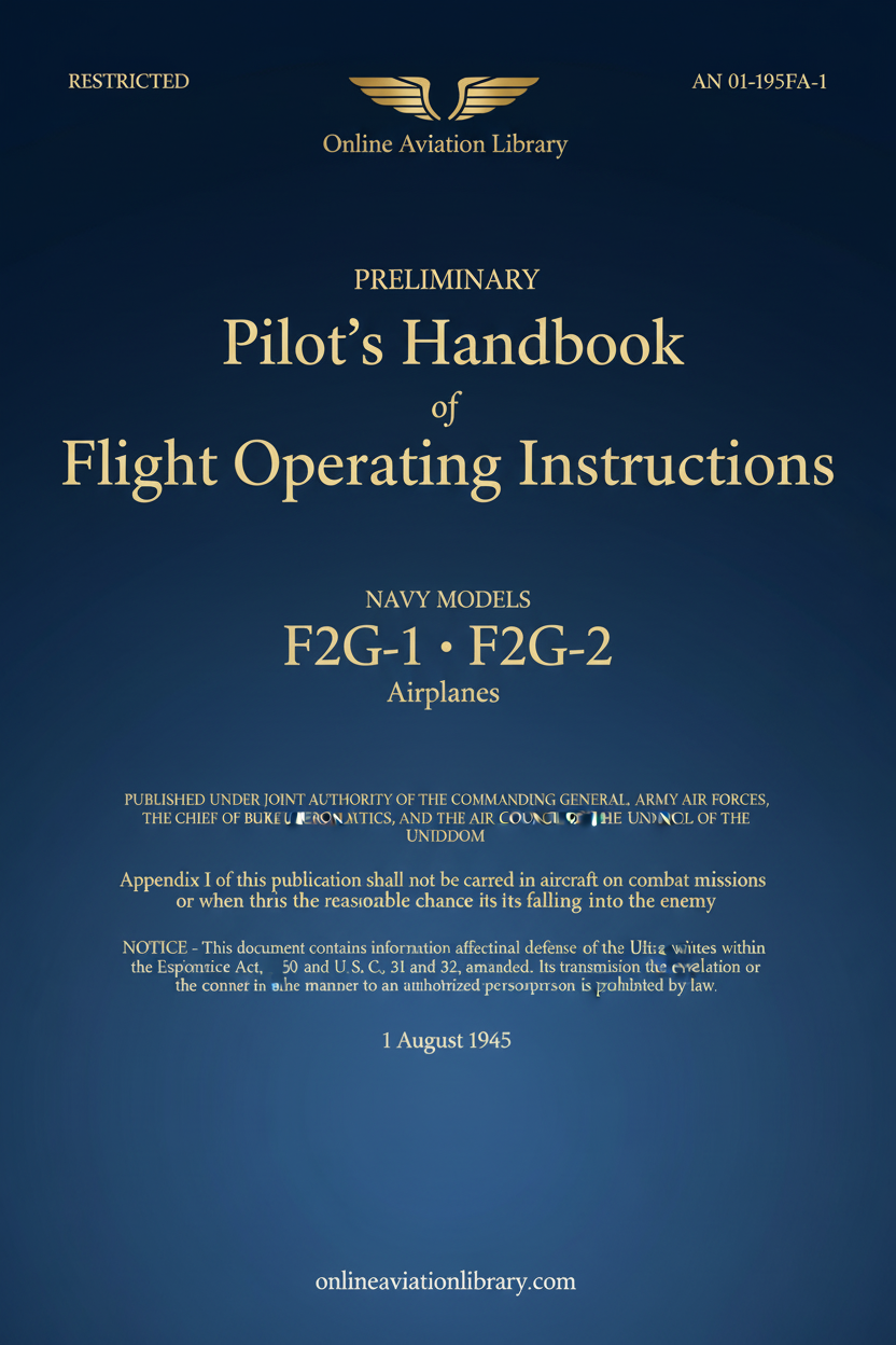 F2G-1 and F2G-2 Preliminary Pilot's Handbook Cover