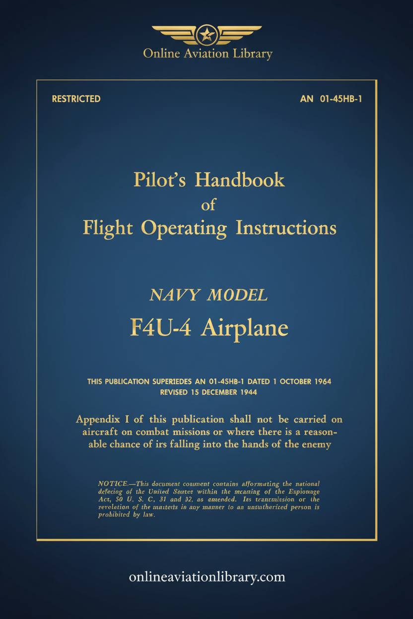 F4U-4 Corsair Pilot's Handbook Cover