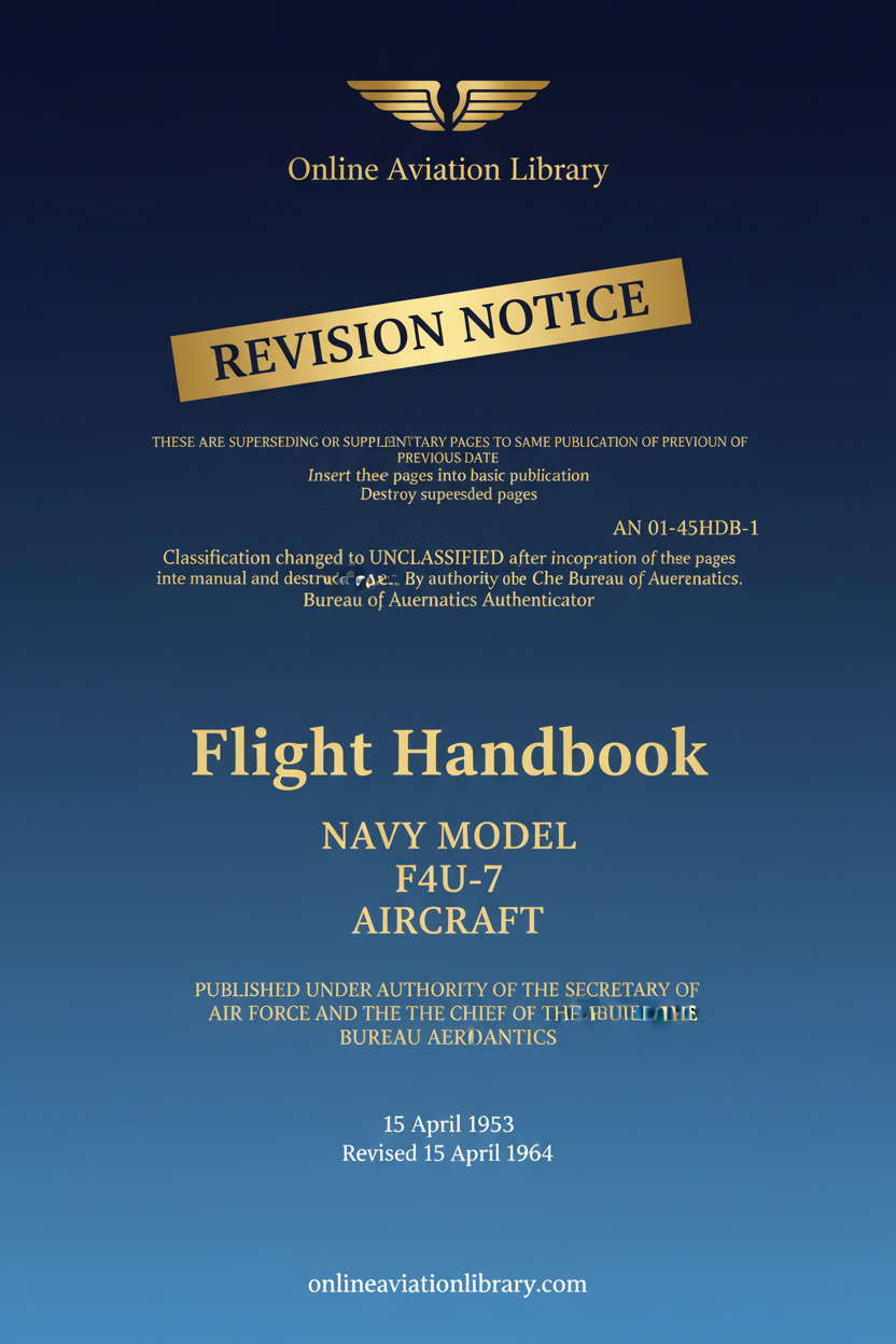 F4U-7 Flight Handbook Cover