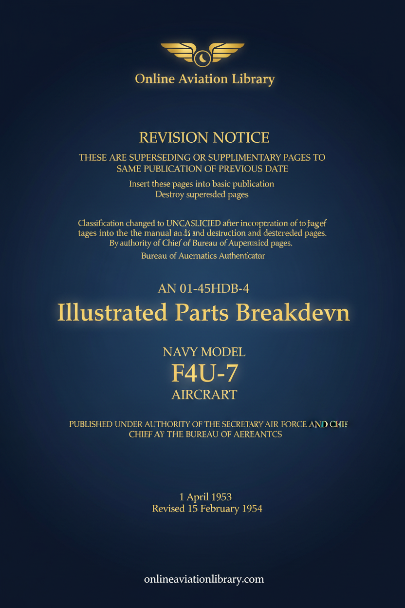 F4U-7 Illustrated Parts Breakdown Cover