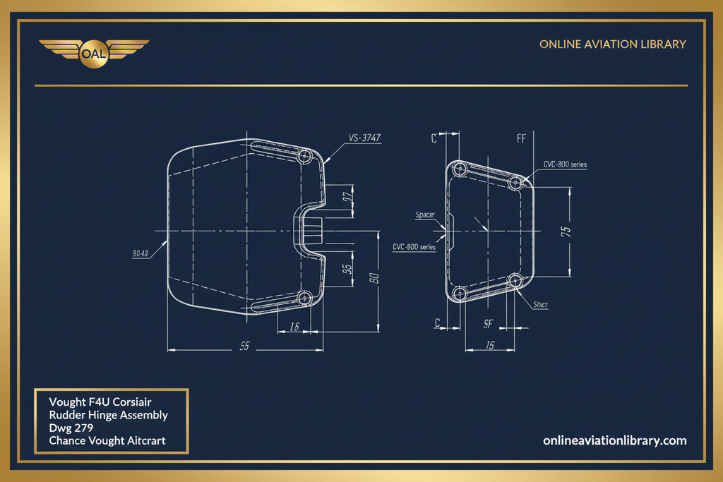 F4U Corsair Rudder Hinge Assembly — Navy