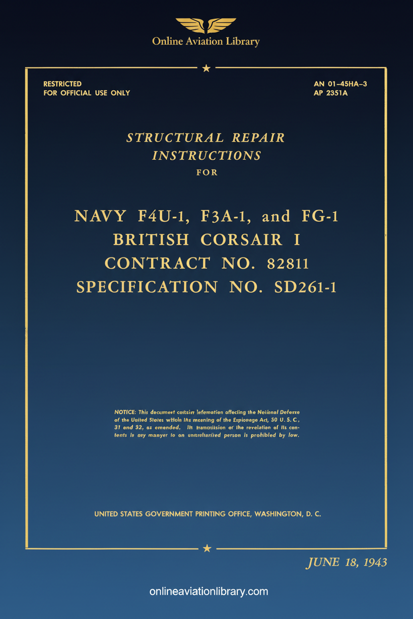 F4U Corsair Structural Repair Instructions Cover