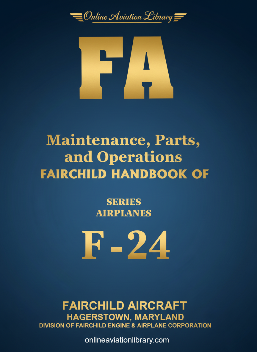 Fairchild F-24 Maintenance Parts Operations Handbook Cover Page
