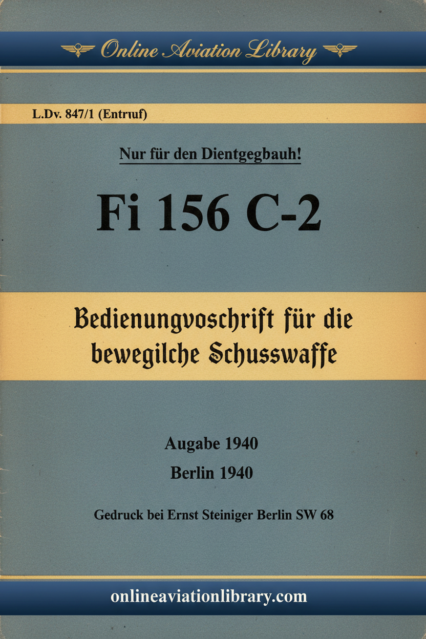 Fi 156 C-2 Flexible Firearms Operating Instructions Cover