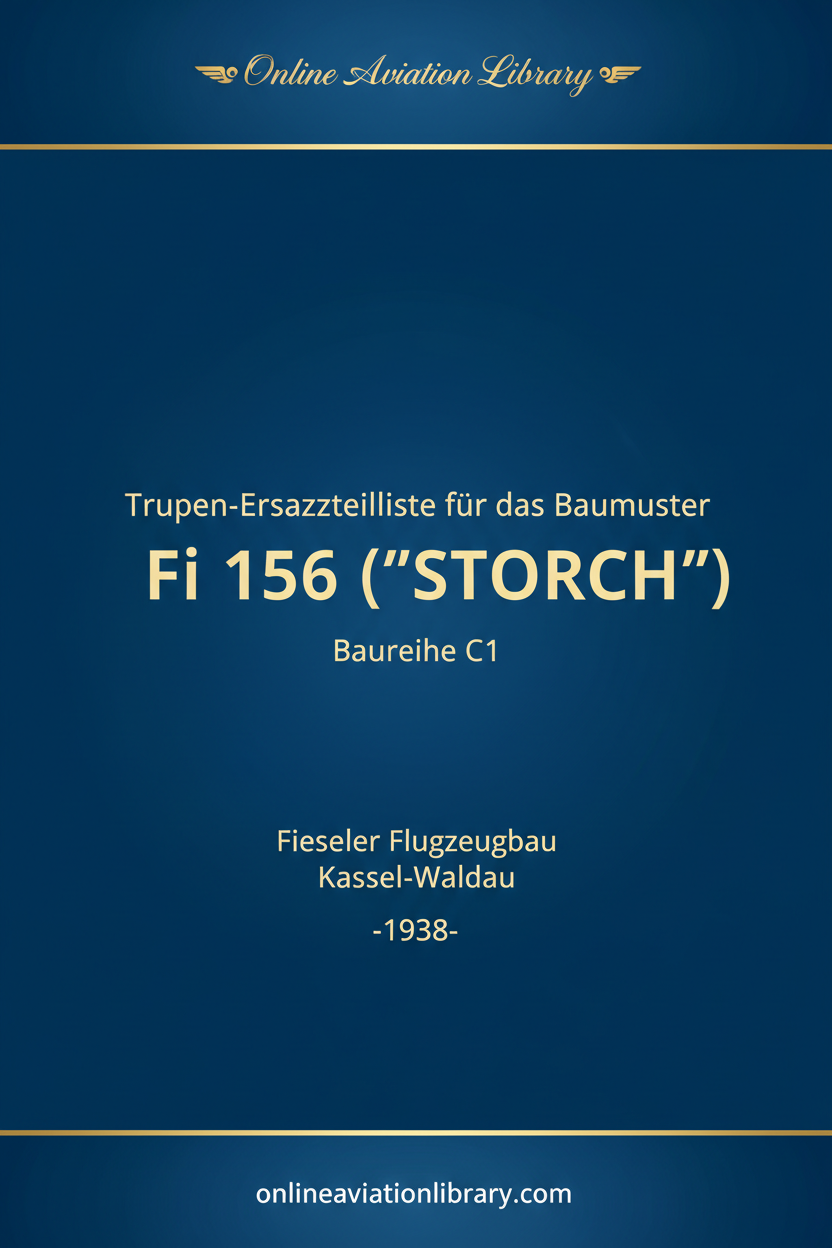 Fi 156 C1 Trupen-Ersatzteilliste Cover