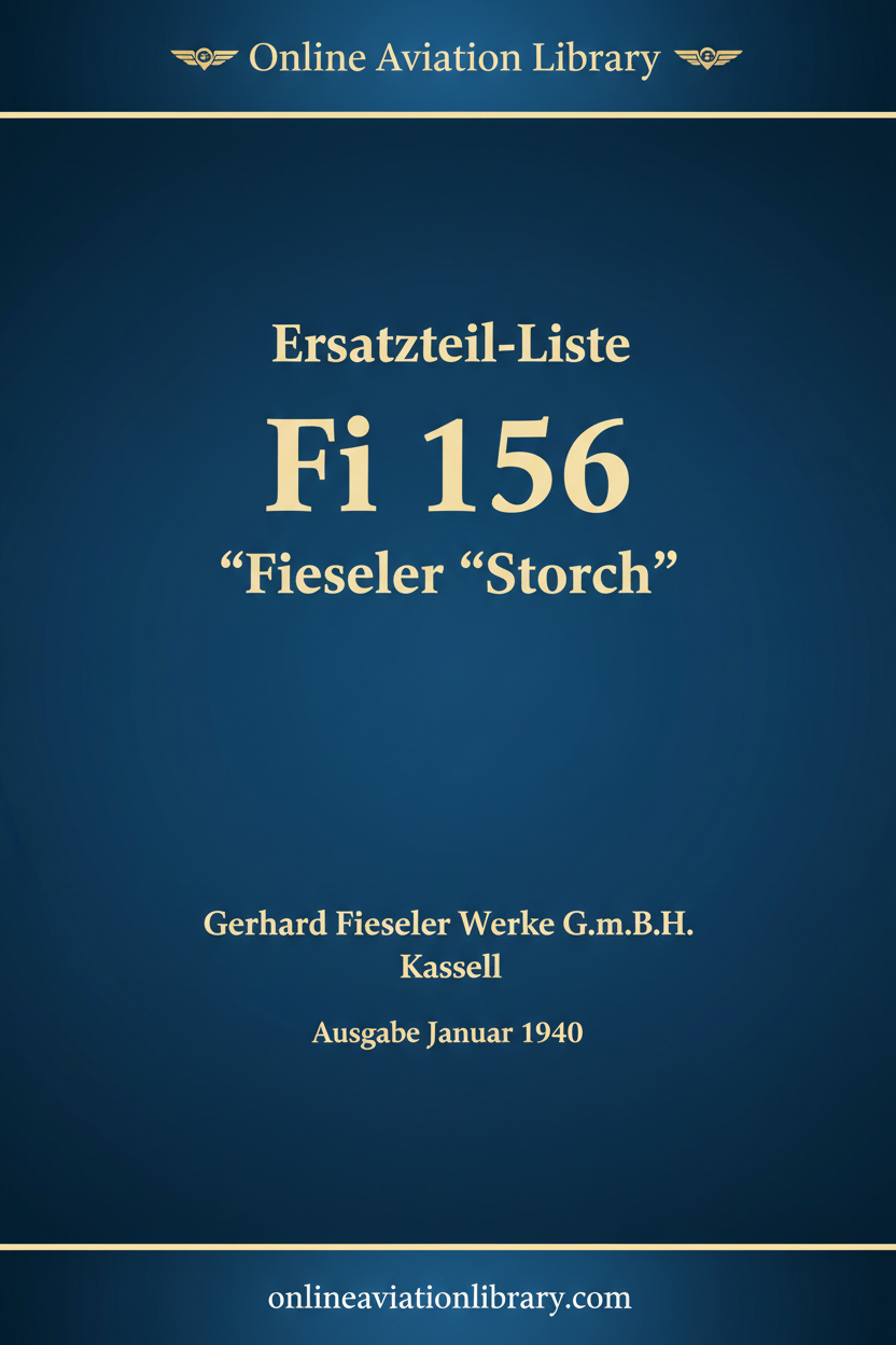 Fi 156 Ersatzteil-Liste Cover - Corrected