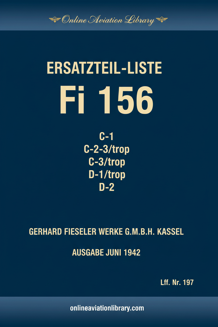 Fi 156 Ersatzteil-Liste Cover - Multiple Variants