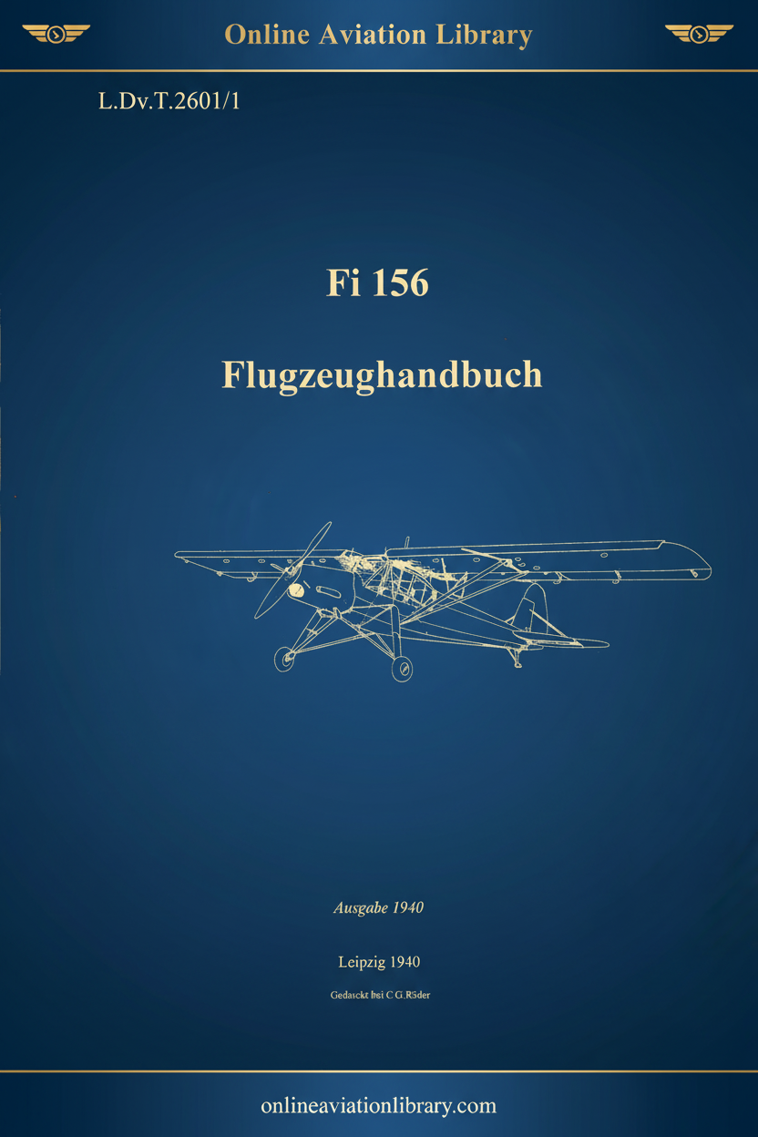 Fi 156 Flugzeughandbuch Cover with Technical Drawing