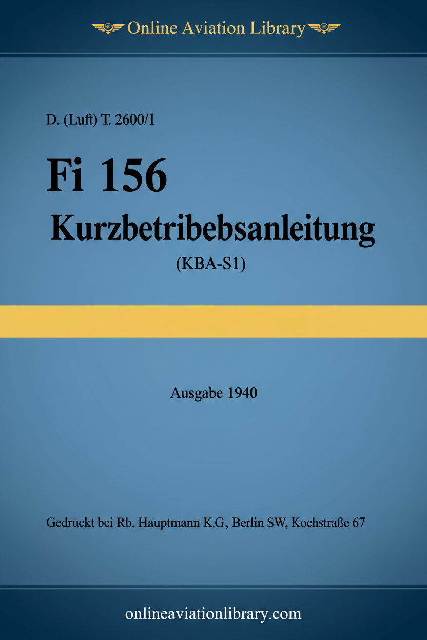 Fi 156 Kurzbetriebsanleitung Cover with Yellow Stripe
