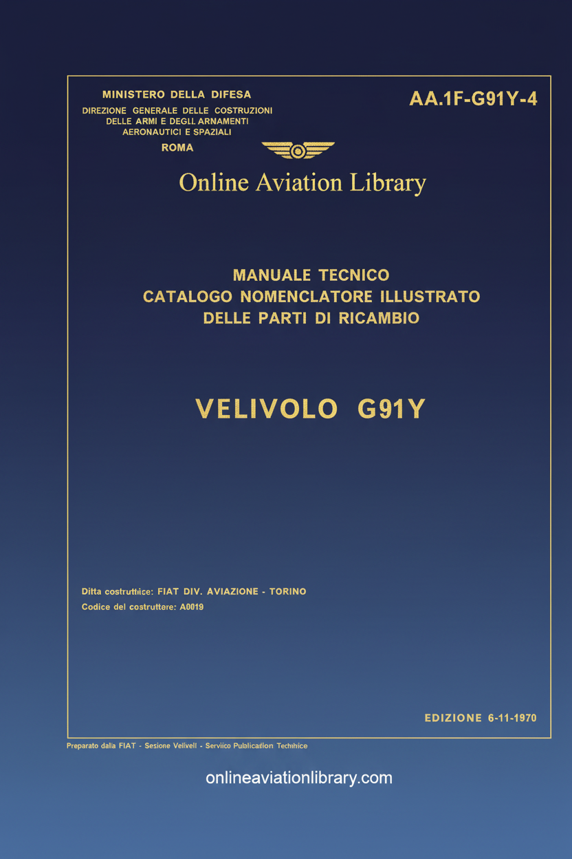 Fiat G91Y Technical Manual Cover Page