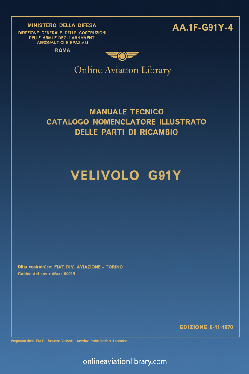 Fiat G91Y Technical Manual Cover Page