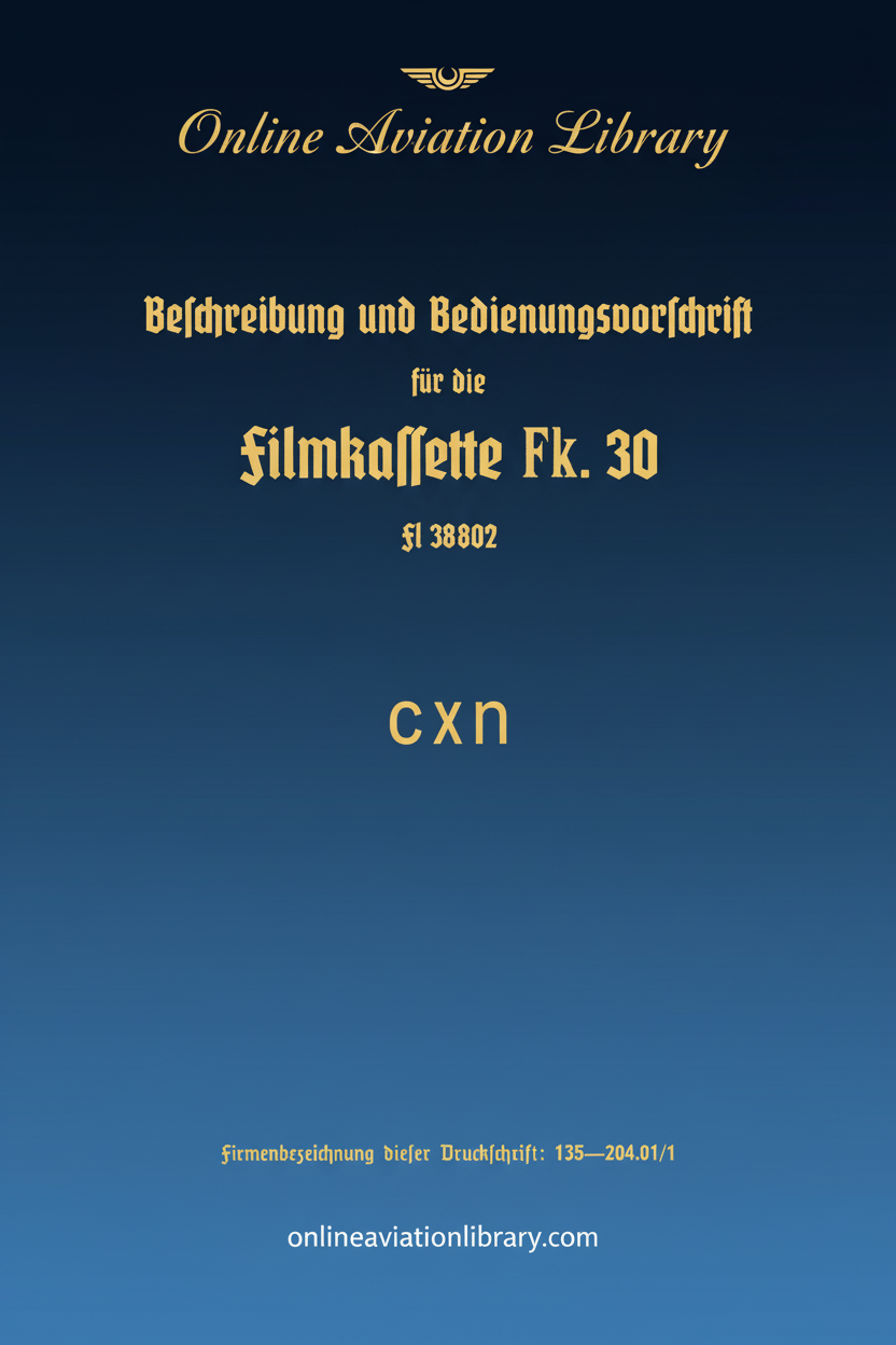 Filmkassette Fk. 30 Manual Cover Page