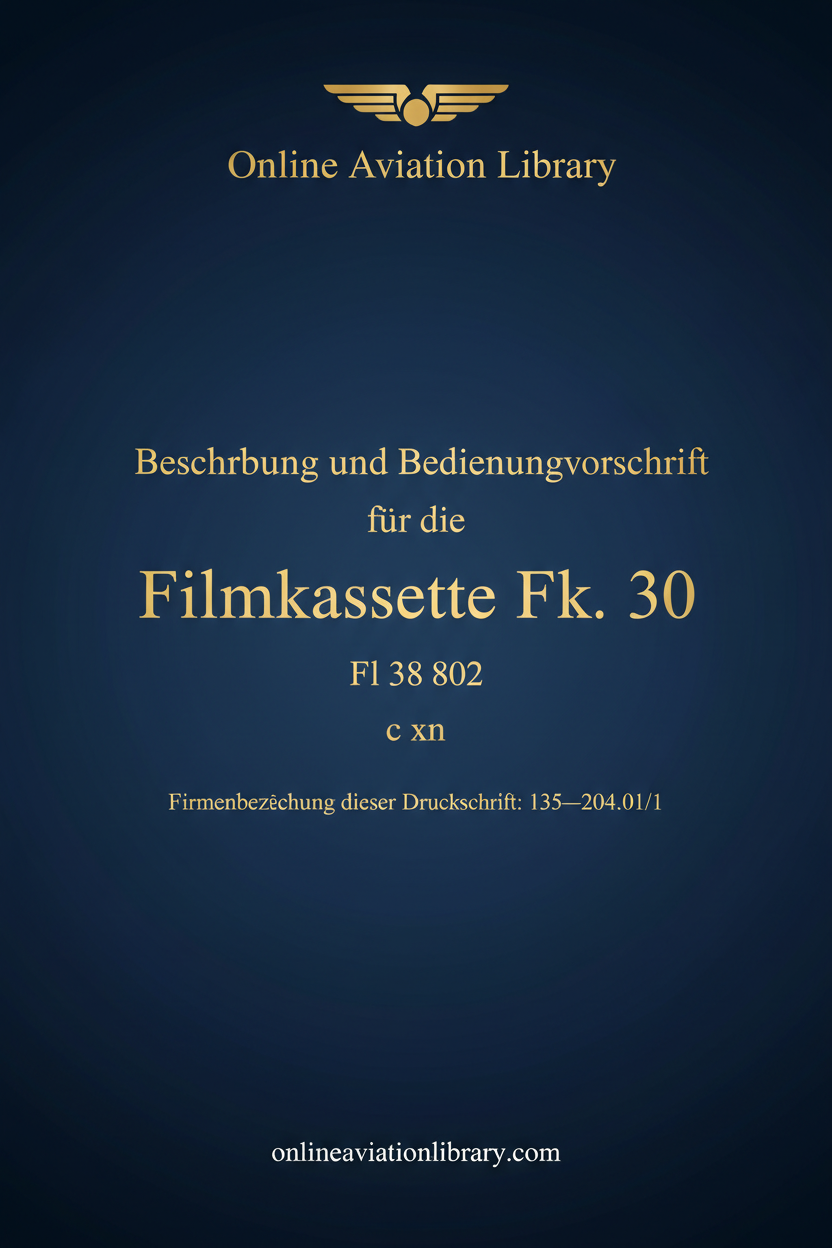 Filmkassette Fk. 30 Standard Cover Page