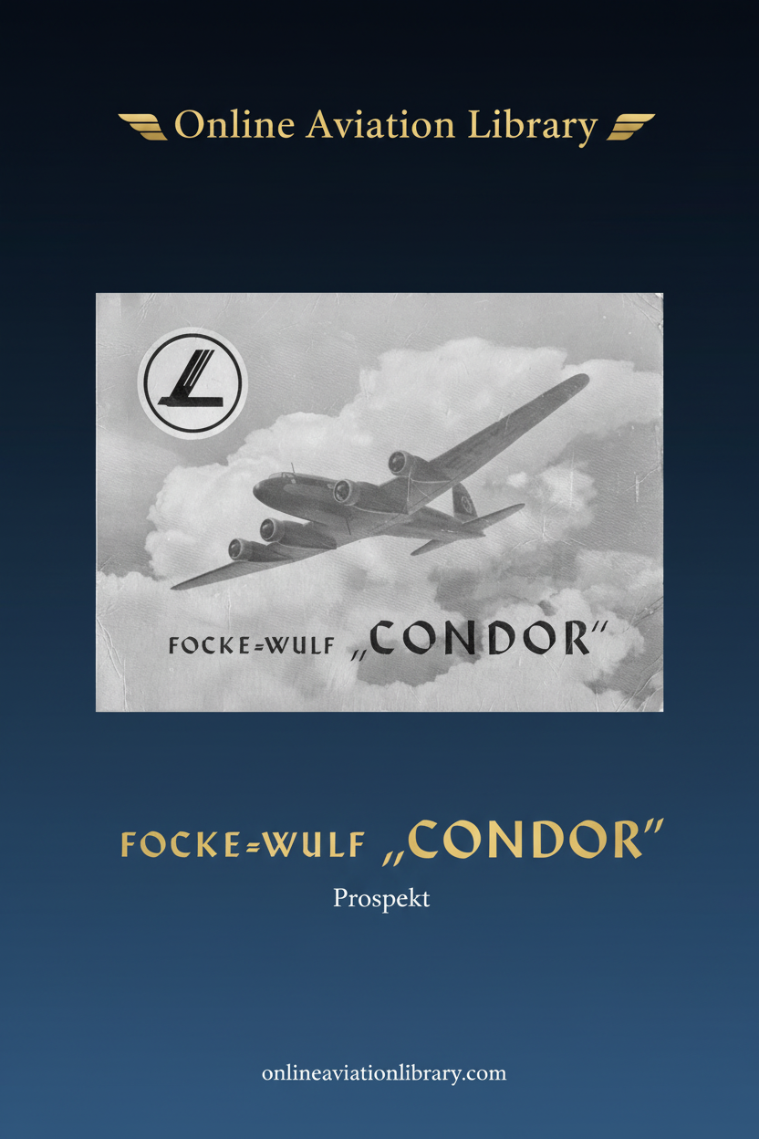 Focke-Wulf Condor Promotional Brochure Cover