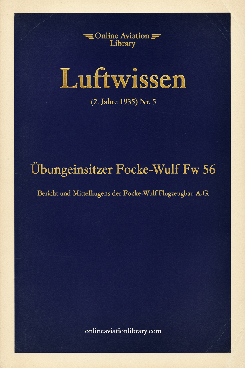 Focke-Wulf Fw 56 Luftwissen Article Cover Page