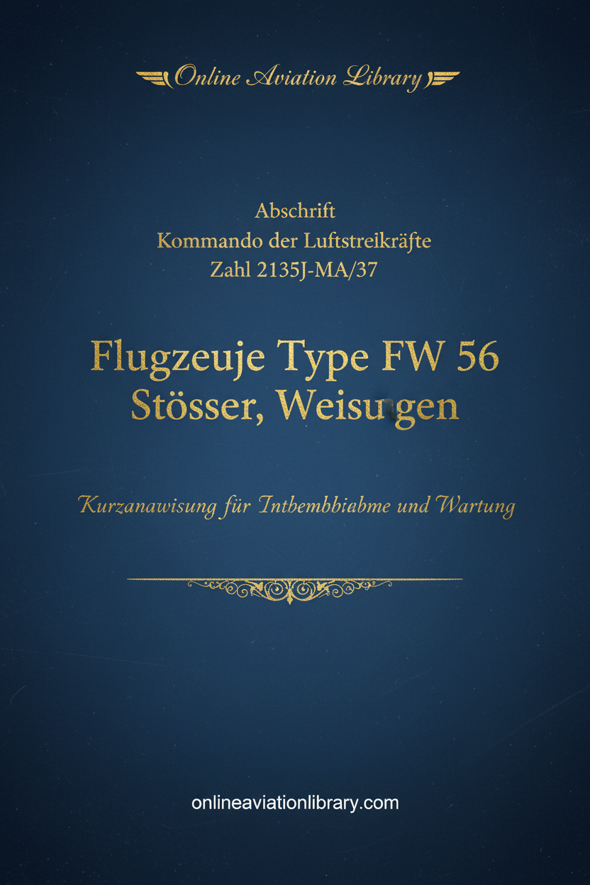 Focke-Wulf Fw 56 Stösser Instructions Cover Page