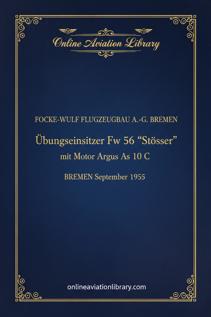 Focke-Wulf Fw 56 Stösser Manual Cover Page