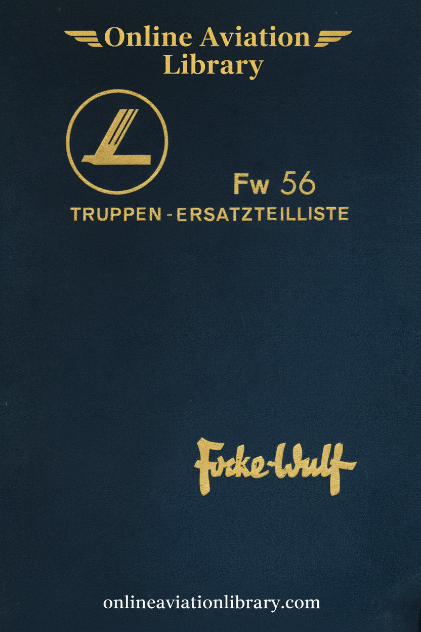 Focke-Wulf Fw 56 Truppen-Ersatzteilliste Cover Page
