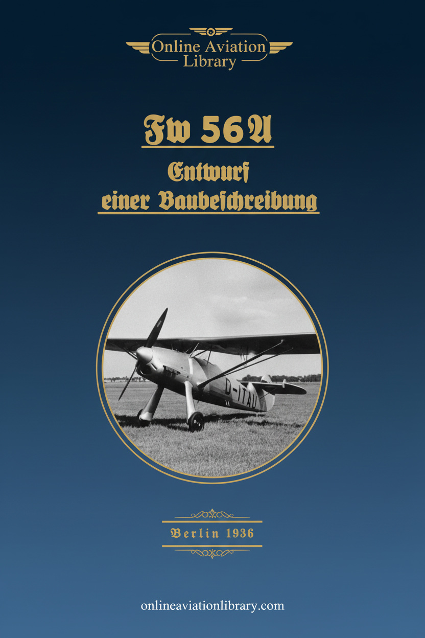 Focke-Wulf Fw 56A Construction Description Cover Page