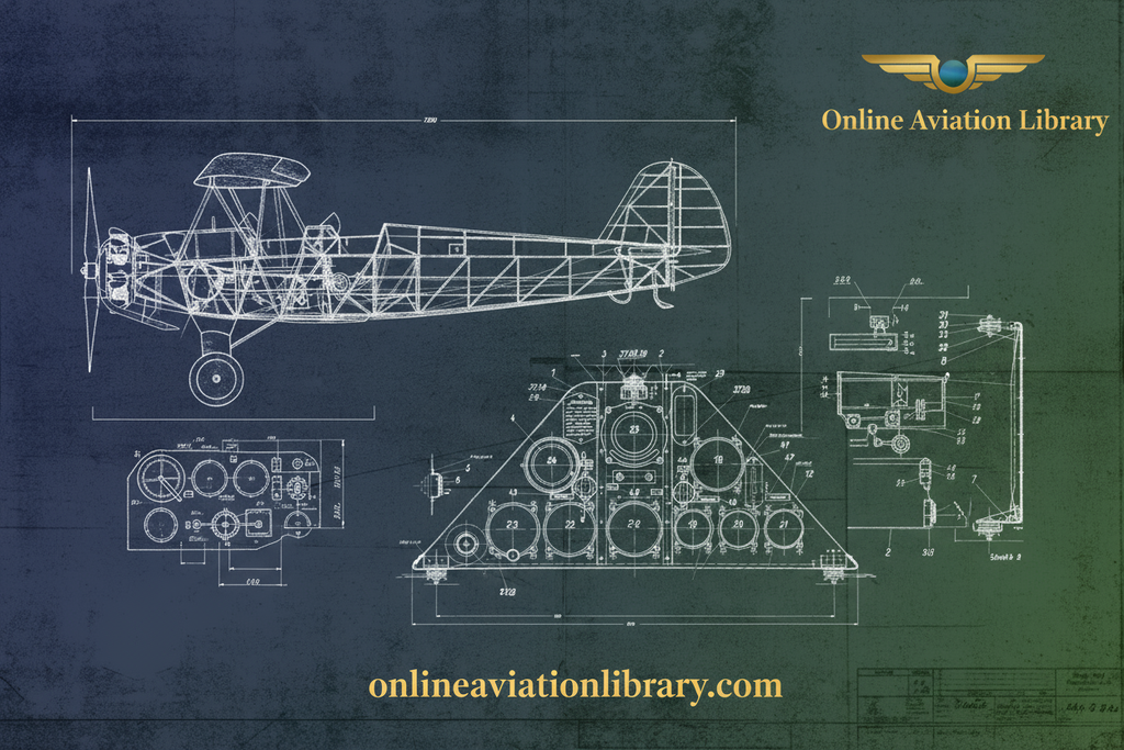 Focke Wulf Fw44 Stieglitz Aircraft Engineering Blueprints Banner - No Text