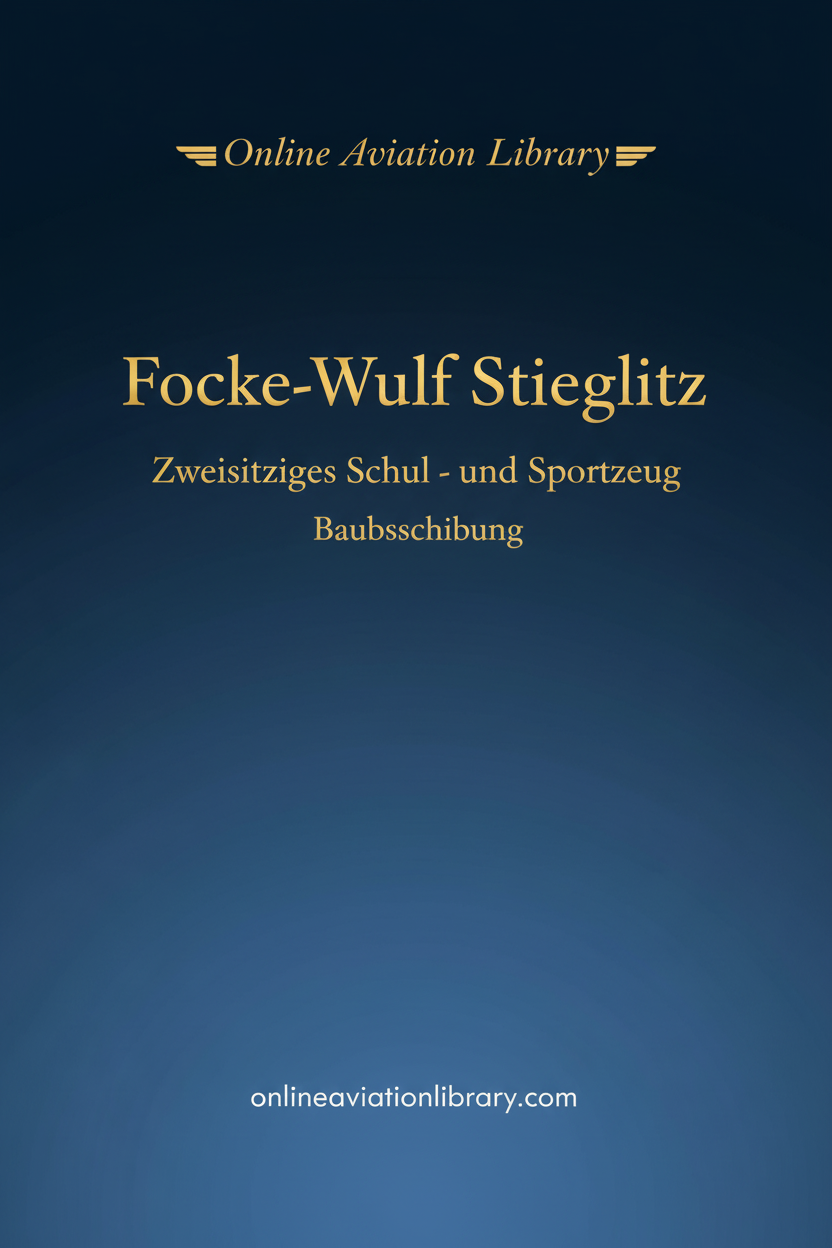 Focke-Wulf Stieglitz Prospekt Cover Page