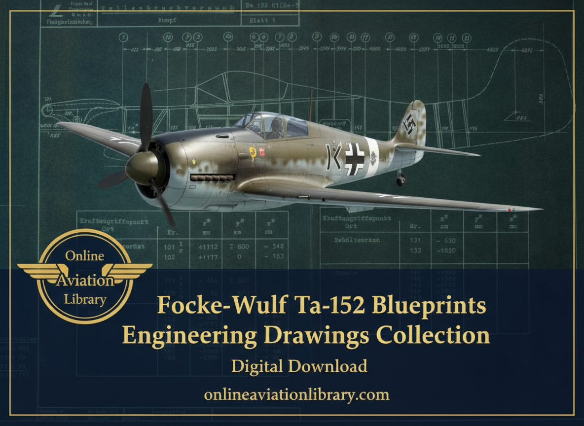 Focke-Wulf Ta-152 Blueprints Engineering Drawings Collection Promotional Banner